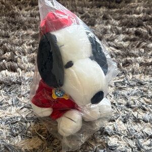 Peanuts Snoopy Plush in Red Outfit, New in Bag